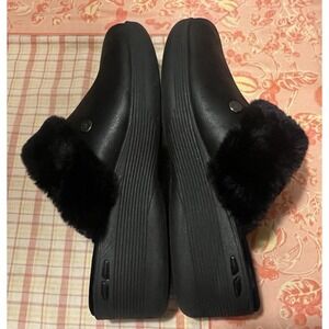 Skechers X Martha Stewart Pier Lite Cozy High Black Mule Women's Shoes Size 9.5